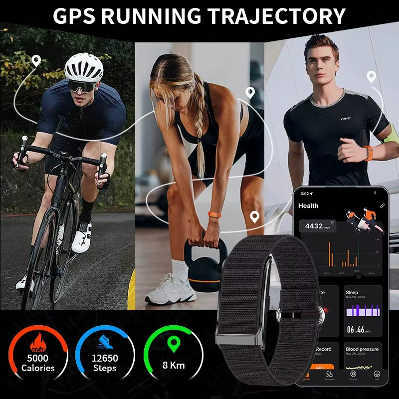 No Screen Smart Watch 20-Day Ultra-Long Use Time 24Hours Blood Oxygen Blood Pressure Monitor Sports Smart Bracelet Couples