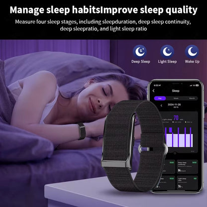 No Screen Smart Watch 20-Day Ultra-Long Use Time 24Hours Blood Oxygen Blood Pressure Monitor Sports Smart Bracelet Couples